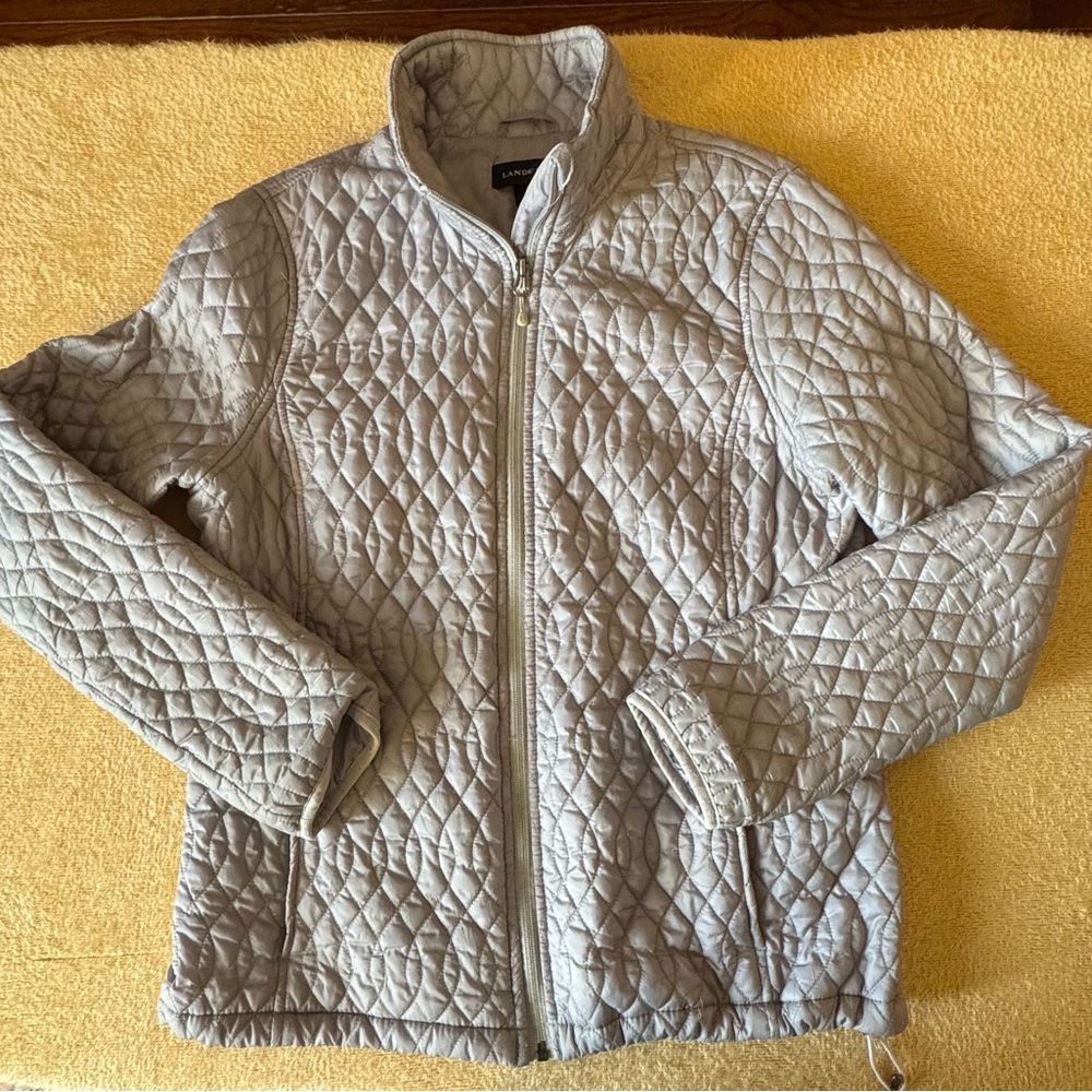 Lands' End Gray Quilted Jacket